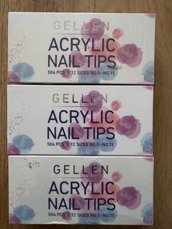 GELLEN ACRYLIC NAIL TIPS 504 PCS Everything for $30