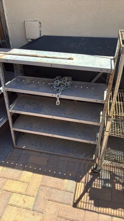 Two metal shelves
