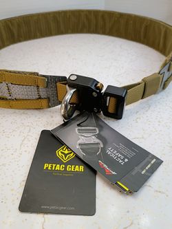Petac Tactical Belt Low Profile Molle Battle Cobra Belt Laser-Cut Tegris Rigid Duty NEW WITH TAGS! 30"-35"
