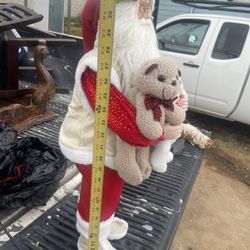 Santa Claus Hugging Teddy Bears 33” Tall 