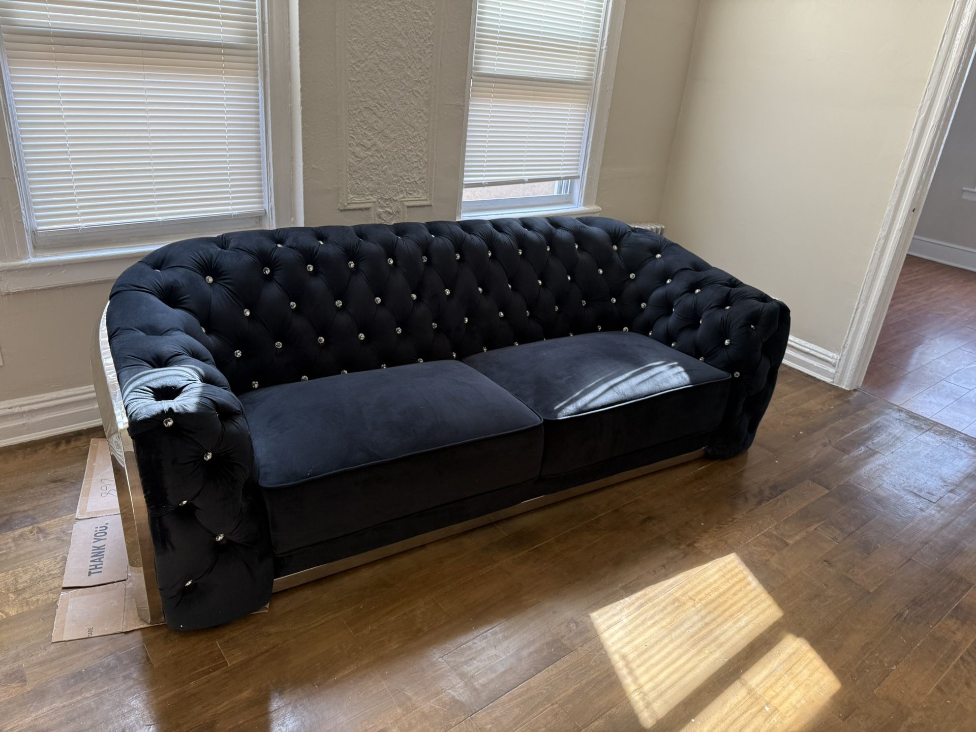 Black Couch With Silver