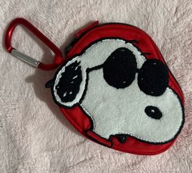 Lug Snoopy Zip Pouch with Carabiner Clip