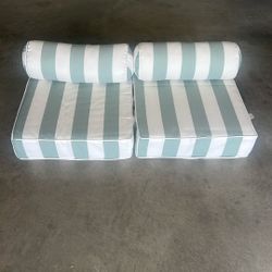 Sage & White Outdoor Pillows (Brand New)