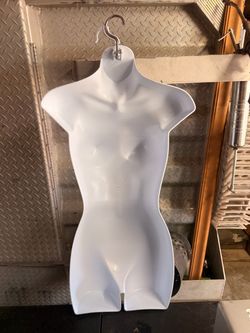 White Female Torso Mannequin Form with Hanger