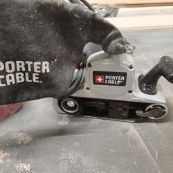 USED PORTER CABLE  3" X 21"  BELT SANDER W/ USED BELTS  