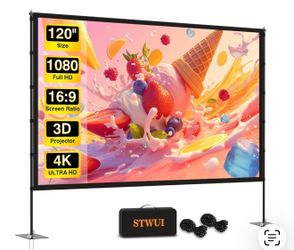 Outdoor 120” Projector Screen with Stand