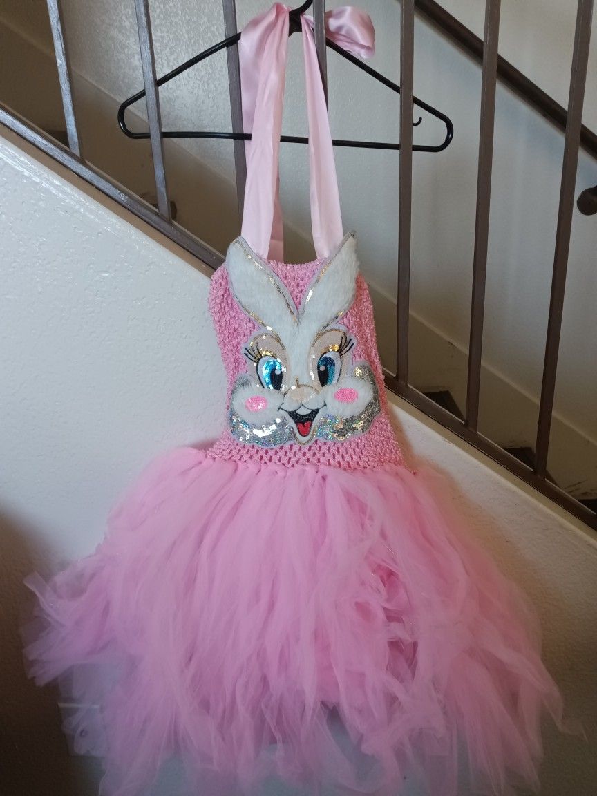 Girls Bunny Pink Tutu Size 7-8  New