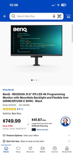 BENQ-RD320UA 31.5 IPS LED 4k Monitor with arm