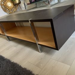 Modern wood & Chrome coffee table