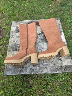 Faux Suede Knee-High Boots - Size 8 - BRAND NEW (No Box)