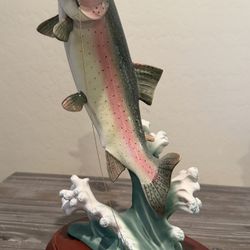 Rainbow Trout Hand Painted Porcelain   