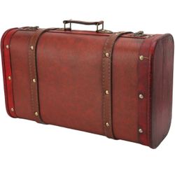 Ladieshow Trunk, Vintage Suitcase, Decorative Treasure Box,Decorative Travel Chest Paperboard Boxes, Retro Design Jewelry Storage for Keepsake Bedroom