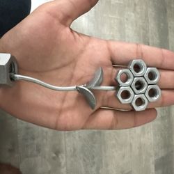 Welded metal flower