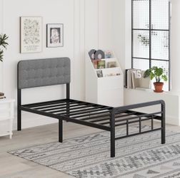 Twin bed frame and headboard