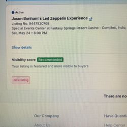 2 Jason Bonham’s Led Zeppelin Experience Tickets❗️ 