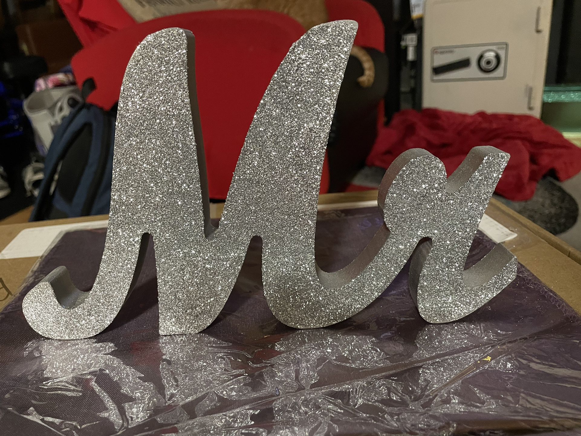 Silver Glitter Table Letters