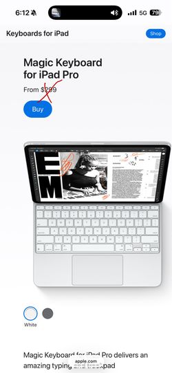 iPad Pro keyboard white