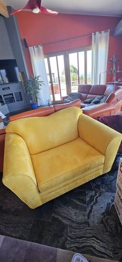 Yellow Sofa Couch Love Seat Furniture