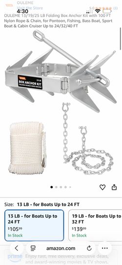Folding Box Anchor Kit BRAND NEW 13lb