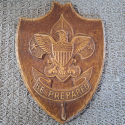 Vintage Boy Scouts of America Carved Wood Plaque