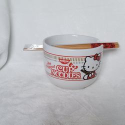Sanrio Hello Kitty ramen bowl with chopsticks
