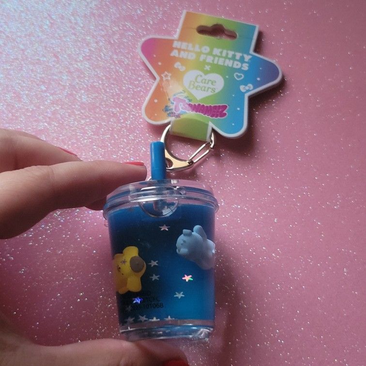 Sanrio X Carebears Pompompurin Liquid Shaker Keychain
