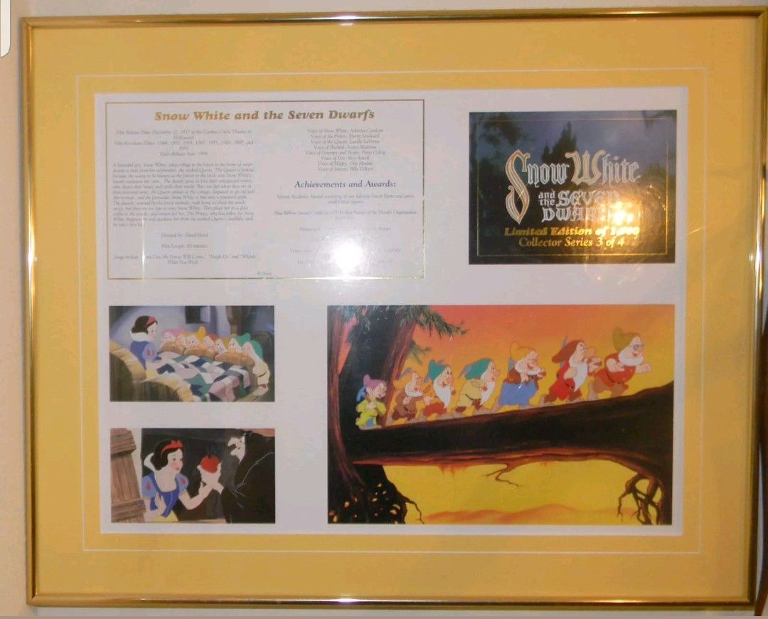 Disney Snow White & The Seven Dwarfs LE 1/1500 Cast Member Exclusive Lithograph
