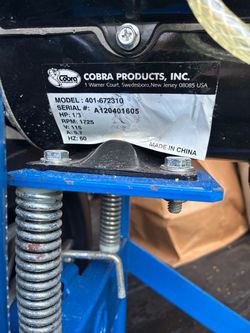 Cobra Products Drain Cleaning Machine Model (contact info removed)10