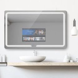 Bathroom LED Mirror W/ Built In TV