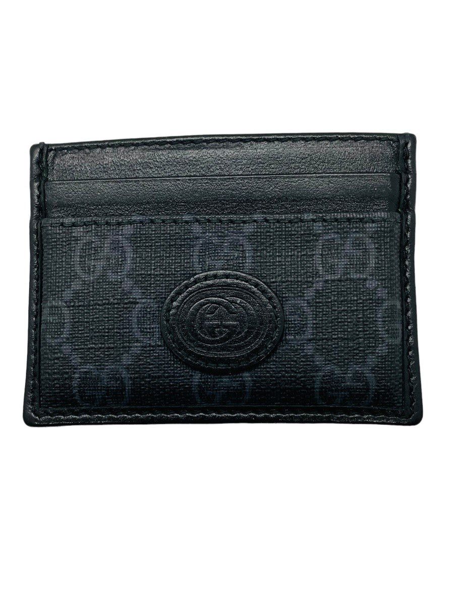 Gucci Card holder 673002 GG Supreme Canvas Black