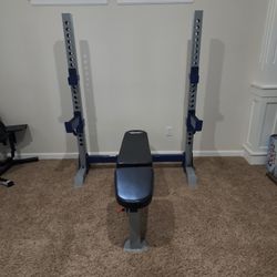 Fitness Gear Pro OB 600 Squat Rack Bench Press With Adjustable Seat On Bench for Sale in Lynnwood WA OfferUp