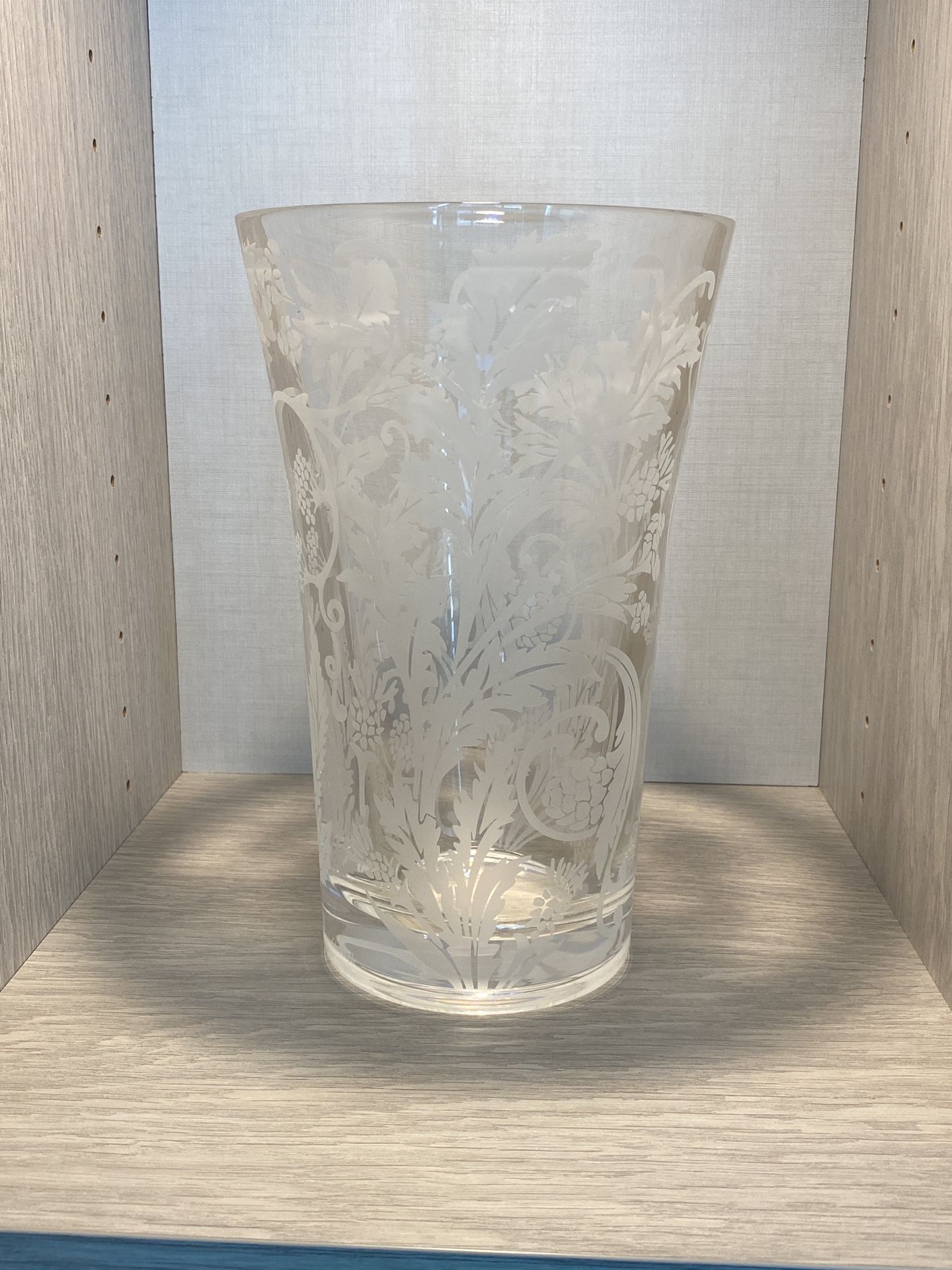 Christofle MARLY etched crystal vase