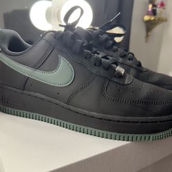 air forces 1 black vintage green