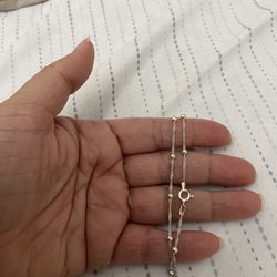 Real 925 Sterling Silver Ball Chain Necklace