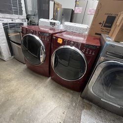 RED KENMORE WASHER AND GAS DRYER 