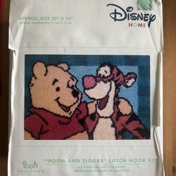 NEW Vintage Winnie the Pooh & Tigger Latch Hook Kit 20"x 30" Disney Caron