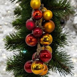 Vintage Gold Red Orange Mercury Glass Balls Christmas Ornaments Lot of 15+