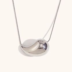 Steel Titanium Plating Sliding Water Drop Necklace for Mom