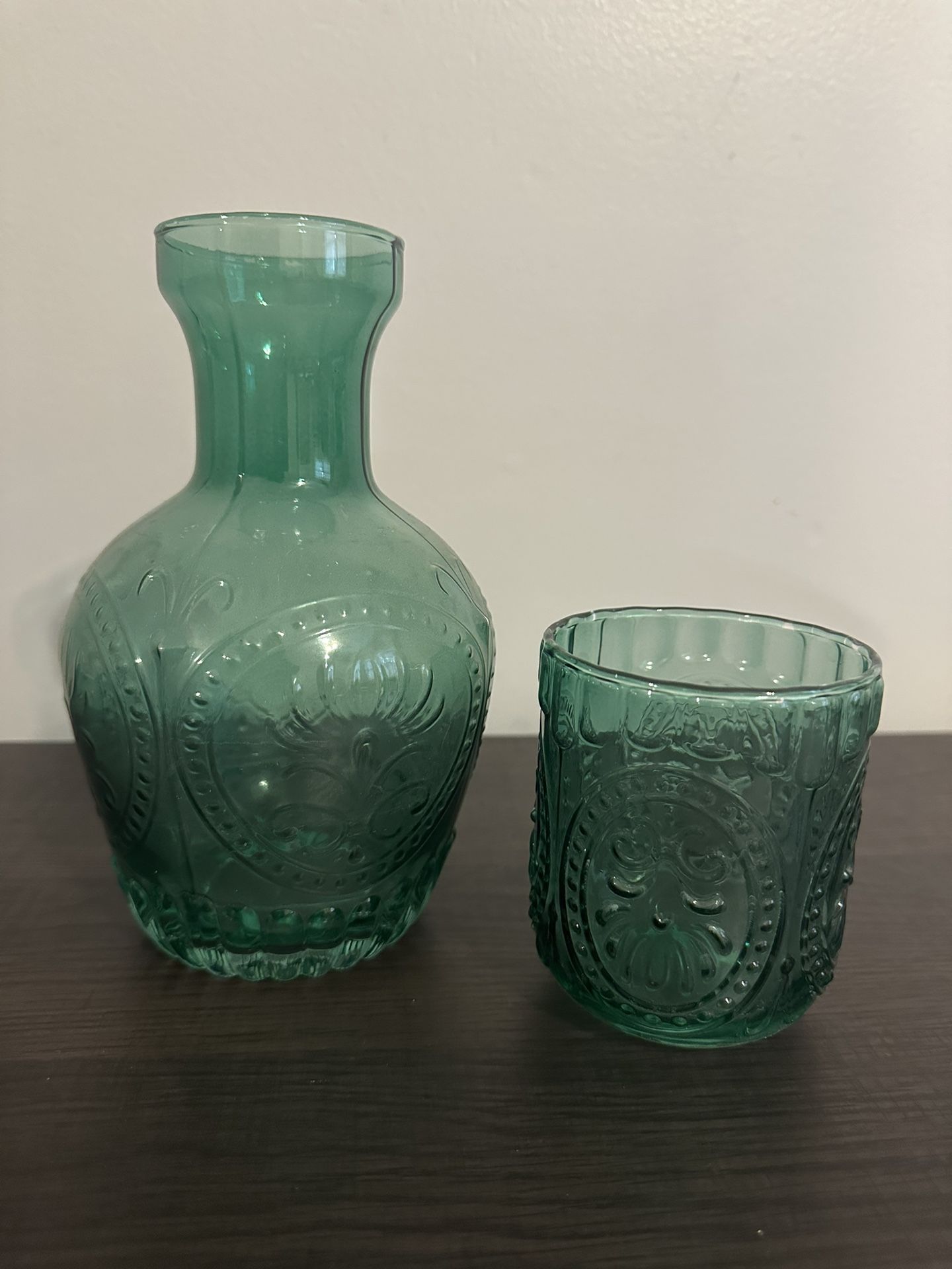 Glass Water Carafe & Cup