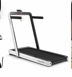 Costway 4.75HP 2 In 1 Folding Treadmill W/Remote APP Control White