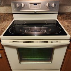 Bisque Whirlpool 30-inch Electric Glass Top Stove 