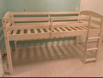 Solid Wood Twin Low Loft Bed