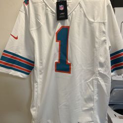 TUA MIAMI DOLPHINS THROWBACK JERSEY SIZE L BRAND NEW