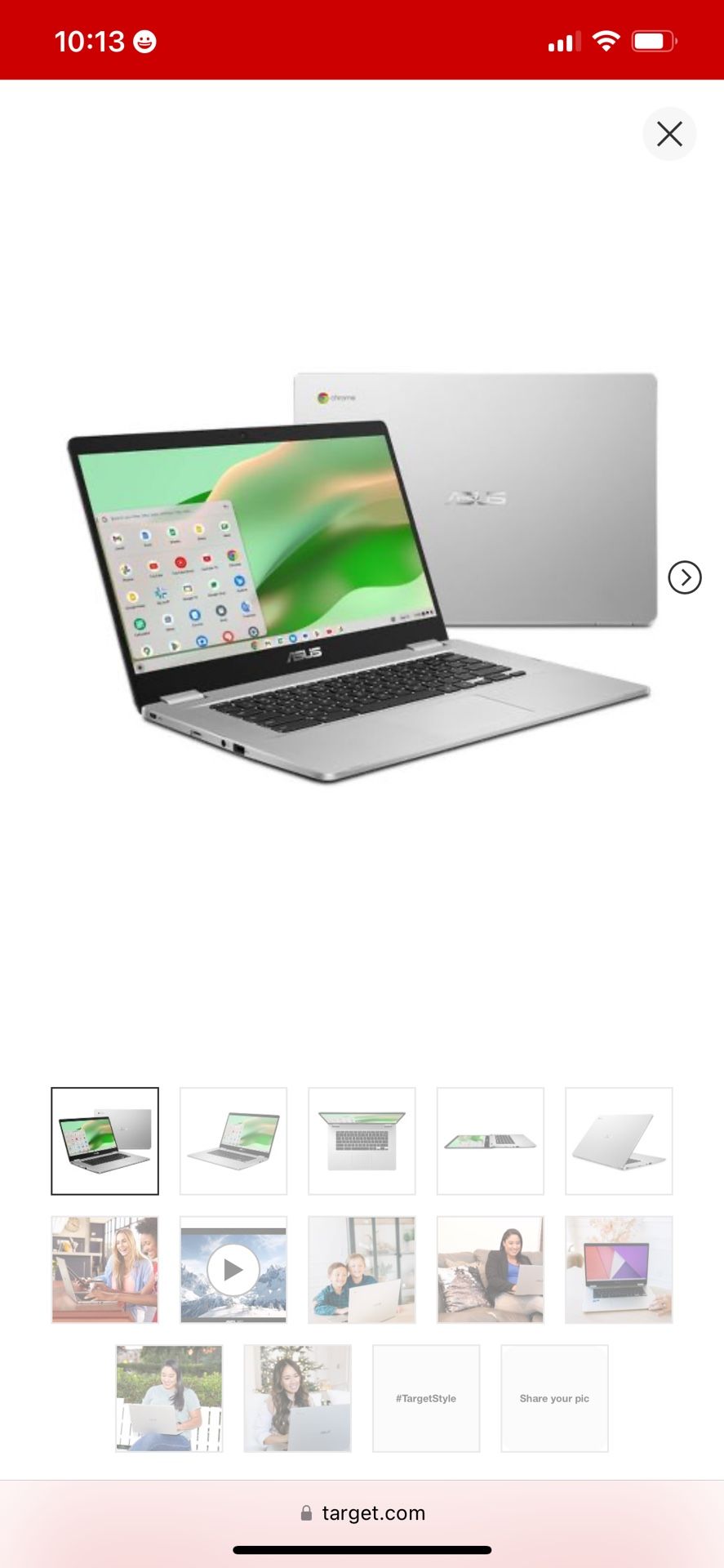 ASUS 15.6" Chromebook Laptop - Intel Processor - 4GB RAM - 64GB Storage - Silver (C523NA-TH44F)