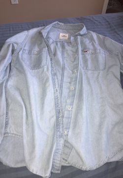 Hollister denim button up shirt