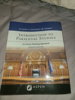 Introduction To PARALEGAL STUDIES A CRITICAL THINKING APPROACH SEVENTH EDITION 