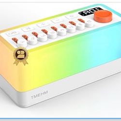 1-2 3-in-1 Sleep Sound Machine with 8 Mixable Nature Sounds, Portable Bluetooth Speaker & 12-Color Night Light, White Noise, Sleep Timer & Breathing E