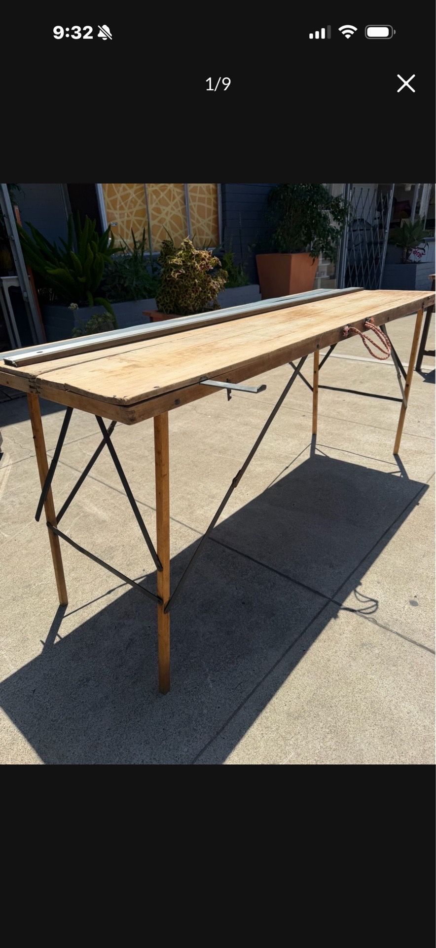 Rare antique folding working table