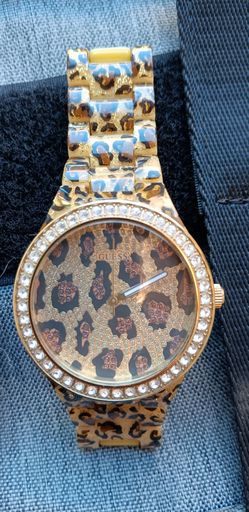 Guess leopard watch