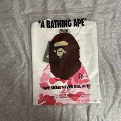 Bape white tee size S